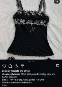 Black Lace Trim Cami Top