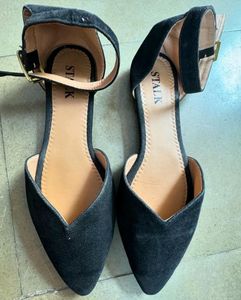 Velvet Black Suede Flats