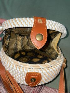 Woven Round Crossbody Bag