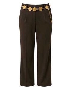 Brown Straight-Leg Trousers