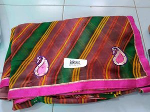 Lehariya Saree With Unstitched Blouse