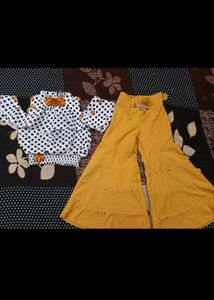 Cute Polka Dot Top &amp; Palazzo Set