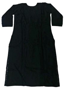 Embroidered Black Kurta