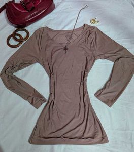 Cozy Long Sleeve Round Neck Skin fit Top
