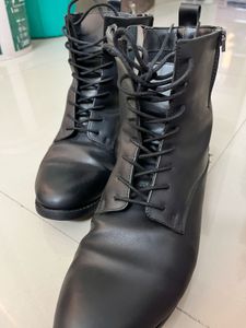 Black Lace-Up Ankle Boots