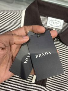 Prada Striped Long Sleeve Polo unisex full sleeves