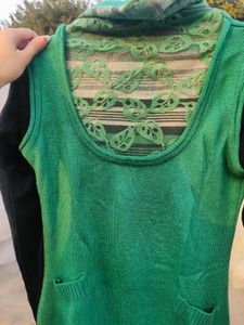 Green winter long top