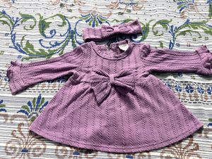 cute bow wollen top for baby girl &  bo