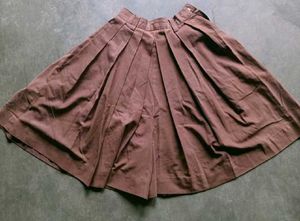 Brown Pleated Skirt