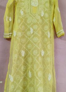 Yellow Embroidered Kurta