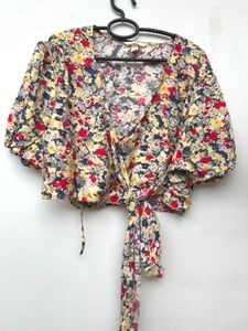 HnM Floral wrapped Cropped Tops