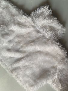 White Faux Fur Ethnic Jacket
