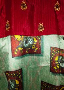 beautiful long flared kurta and dupatta,full lengt