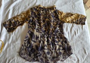 Sheer Floral Print Top