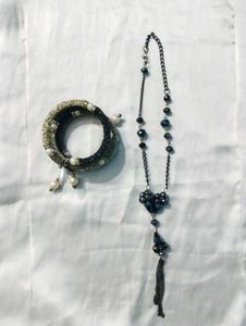 Beaded Bracelet & Necklace Set
