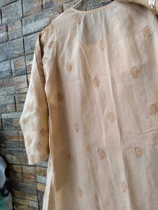 Brown chikankari kurta