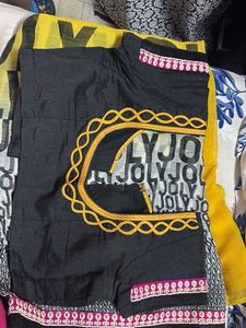 Vibrant Yellow JOLY Saree with a blouse