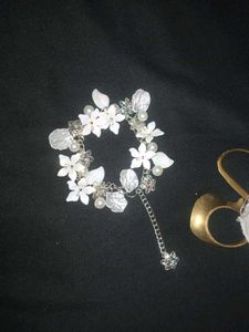 handcrafted Delicate Floral Pearl Bracelet