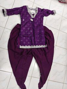 Elegant Purple Kurta with Patiala Pants