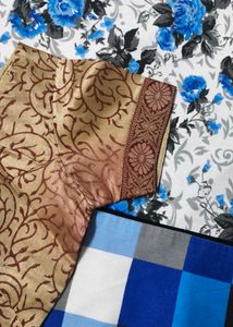 Elegant Hand Block Tussar Silk Saree with Blouse
