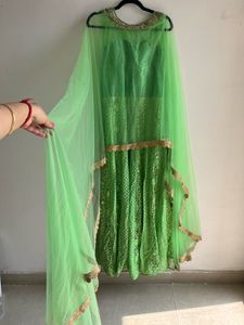 Brand new Stunning Green Cape Ethnic Gown