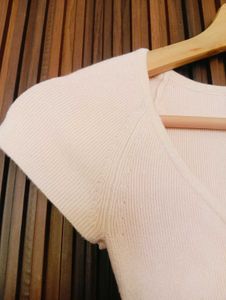 Soft Ribbed V-Neck T-Shirt