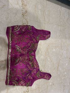 Embellished Silk Blouse with lehenga