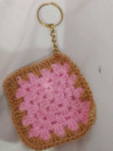 Crochet Granny Square Keychain
