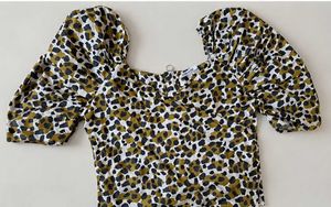 Leopard Print Puff Sleeve Top