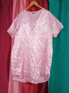 Satin Pink Nighty Top