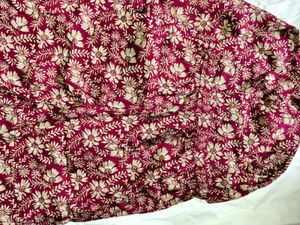 Maroon Floral Print Kurta set