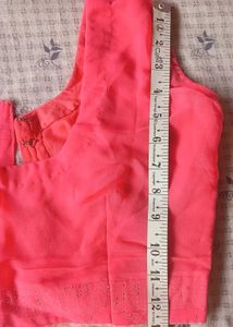 Vibrant Pink Saree with Sleeveless Blouse