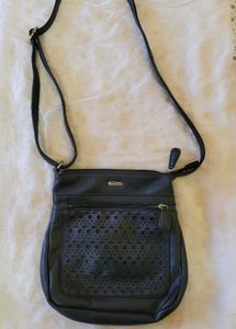 Lavie Stylish navy blue Faux Leather Crossbody Bag