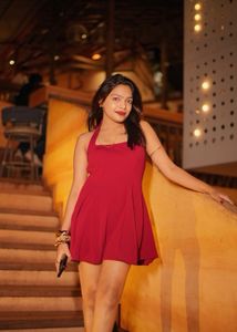 Chic Red Halter Neck Mini Dress