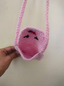Cute Crocheted Pink Mini Bag