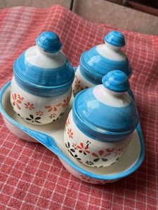 Decorative Ceramic Spice Jar Set