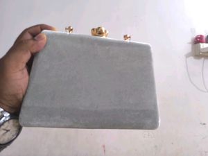 Luxury Silver Beaded Clutch for Women | Pearl &amp; Rh