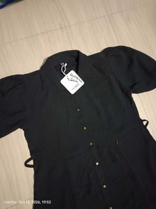 Chic Black Button-Up Midi Dress