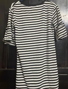 Striped Ruffle Sleeve T-Shirt Dress
