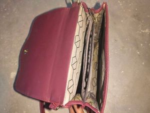 Chic Maroon Crossbody Bag with Gold Chain