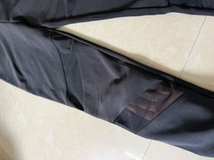 Stylish Black Mesh Detail Pants