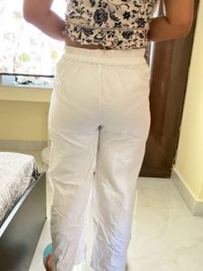 White Straight Leg Trousers