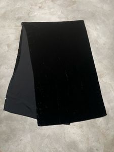 Elegant Black Velvet Midi Dress and Matching Scarf