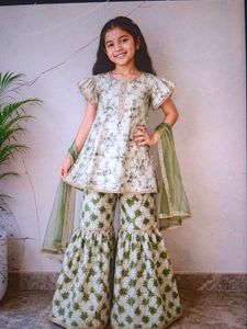 Girls Kurti Sharara Set size available