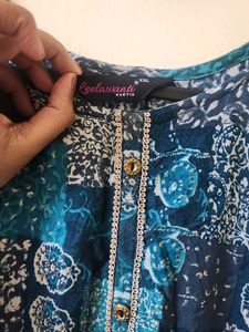 Patchwork Print anarkali kurti
