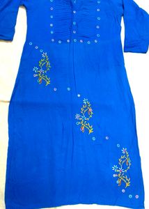 Cotton Kurti With Gujarati Work