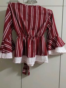 Striped Bell Sleeve Top