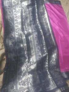 Elegant Pink Saree Without blouse