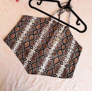 ✨Animal Print Scarf Tie Top - Size Small ✨