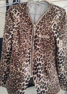 Leopard Print Zip-Up Jacket exported from Korea